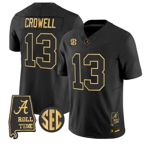Ezavier Crowell #13 Alabama Crimson Tide Jersey 2026 Alabama Stitched by My Store NCAA Football Jerseys