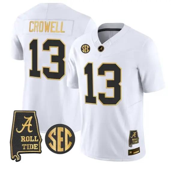 Ezavier Crowell #13 Alabama Crimson Tide Jersey 2026 Alabama Stitched by My Store NCAA Football Jerseys