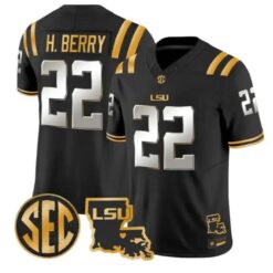 Harlem Berry #22 LSU Tigers 2026 Louisiana Patch Gold All Stitched by My Store NCAA Football Jerseys
