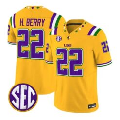 Harlem Berry #22 LSU Tigers Jersey 2026 Mardi Gras Edition All Stitched by My Store NCAA Football Jerseys