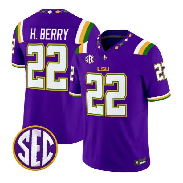 Harlem Berry #22 LSU Tigers Jersey 2026 Mardi Gras Edition All Stitched by My Store NCAA Football Jerseys