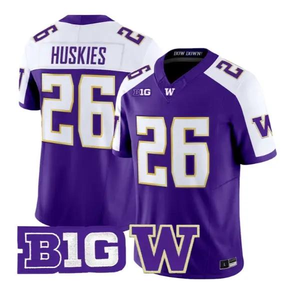Huskies #26 Washington Huskies Jersey 2026 Vapor Limited Stitched by My Store NCAA Football Jerseys