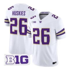 Huskies #26 Washington Huskies Jersey 2026 Vapor Limited Stitched by My Store NCAA Football Jerseys