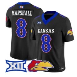 Isaiah Marshall Jersey #8 Kansas Jayhawks 2026 Vapor Limited Stitched by My Store NCAA Football Jerseys