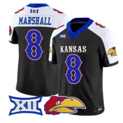 Isaiah Marshall Jersey #8 Kansas Jayhawks 2026 Vapor Limited Stitched by My Store NCAA Football Jerseys