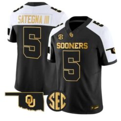 Isaiah Sategna III #5 Oklahoma Sooners Jersey 2026 Limited Stitched by My Store NCAA Football Jerseys