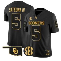 Isaiah Sategna III #5 Oklahoma Sooners Jersey 2026 Limited Stitched by My Store NCAA Football Jerseys