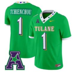 Jack Tchienchou #1 Tulane Green Wave Jersey 2026 City Edition Limited Stitched by My Store NCAA Football Jerseys