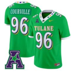 Jackson Courville #96 Tulane Green Wave Jersey 2026 City Edition Vapor Stitched by My Store NCAA Football Jerseys