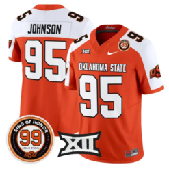 Jaleel Johnson Jersey #95 Oklahoma State 2026 Leslie O'neal Stitched by My Store NCAA Football Jerseys