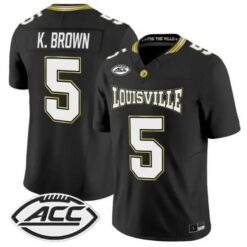 Keyjuan Brown Jersey #5 Louisville Cardinals 2026 For The Ville Vapor Stitched by My Store NCAA Football Jerseys
