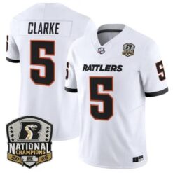 Kymani Clarke Jersey #5 Arizona Rattlers 2026 National Patch Stitched by My Store NCAA Football Jerseys
