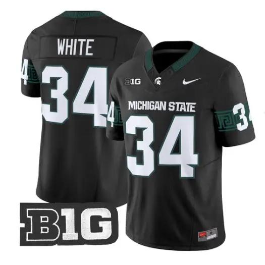 Lorenzo White Jersey #34 Michigan State Spartans 2026 Vapor Stitched by My Store NCAA Football Jerseys