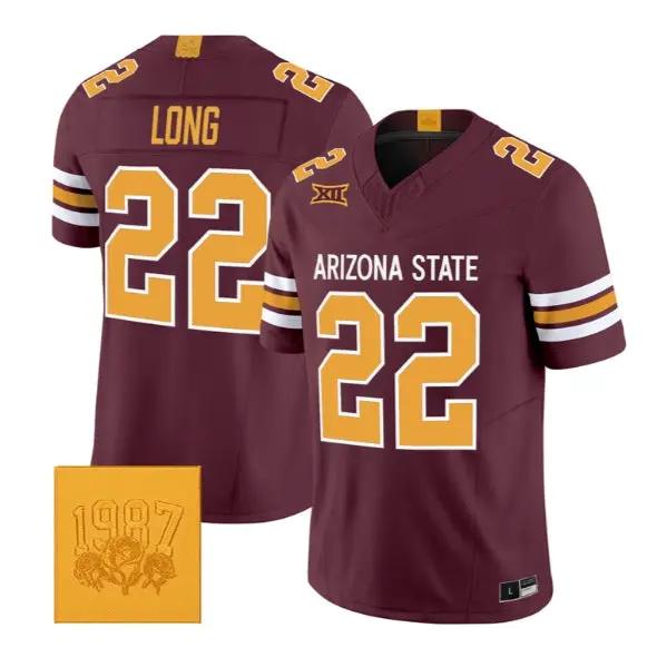 Owen Long #22 Arizona State Sun Devils Jersey Roses & Devils Limited Stitched by My Store NCAA Football Jerseys