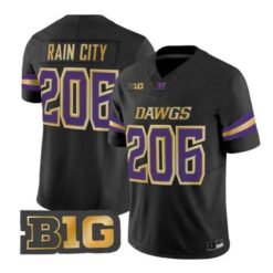 Rain City #206 Washington Huskies Jersey 2026 Unleash the Dawgs Limited Stitched by My Store NCAA Football Jerseys