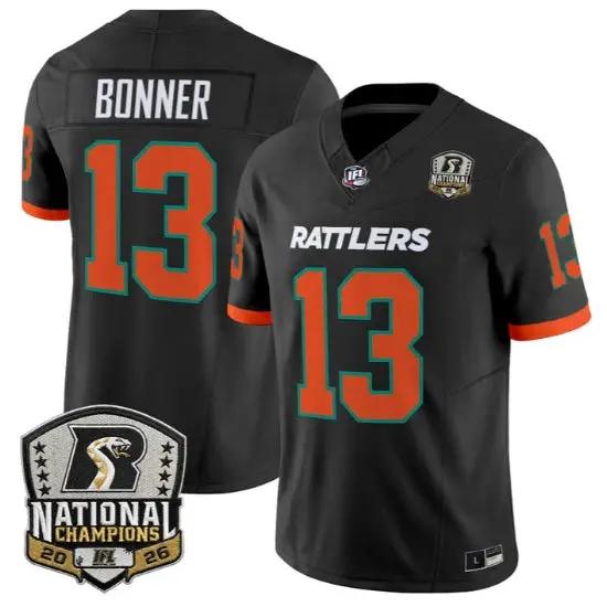 Sherdrick Bonner Jersey #13 Arizona Rattlers 2026 National Patch Stitched by My Store NCAA Football Jerseys