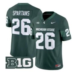 Spartans Jersey #26 Michigan State Spartans 2026 Limited Stitched by My Store NCAA Football Jerseys