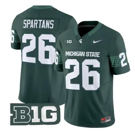 Spartans Jersey #26 Michigan State Spartans 2026 Limited Stitched by My Store NCAA Football Jerseys