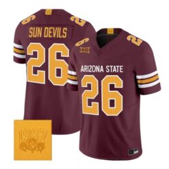Sun Devils #26 Arizona State Sun Devils Jersey Roses & Devils Limited Stitched by My Store NCAA Football Jerseys