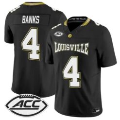 TJ Banks Jersey #4 Louisville Cardinals 2026 For The Ville Vapor All Stitched by My Store NCAA Football Jerseys
