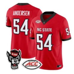 Teague Andersen Jersey #54 NC State Wolfpack 2026 Limited Stitched by My Store NCAA Football Jerseys