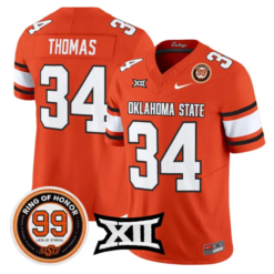 Thurman Thomas Jersey #34 Oklahoma State 2026 Leslie O'neal Stitched by My Store NCAA Football Jerseys
