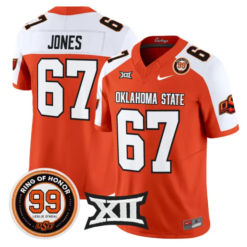 Trevin Jones Jersey #67 Oklahoma State 2026 Leslie O'neal Stitched by My Store NCAA Football Jerseys
