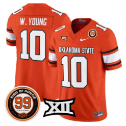 Wyatt Young Jersey #10 Oklahoma State 2026 Leslie O'neal Stitched by My Store NCAA Football Jerseys