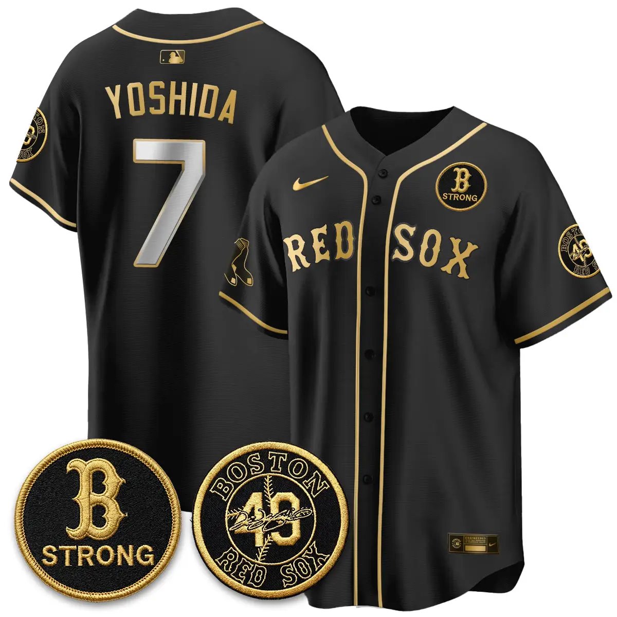 BOS B Strong Memorial Patch Limited Edition - Stitched (2) by Boston Red Sox