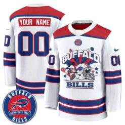 BUF x Cartoon Mouse Edition Custom Hockey Jersey - Printed by Buffalo Bills