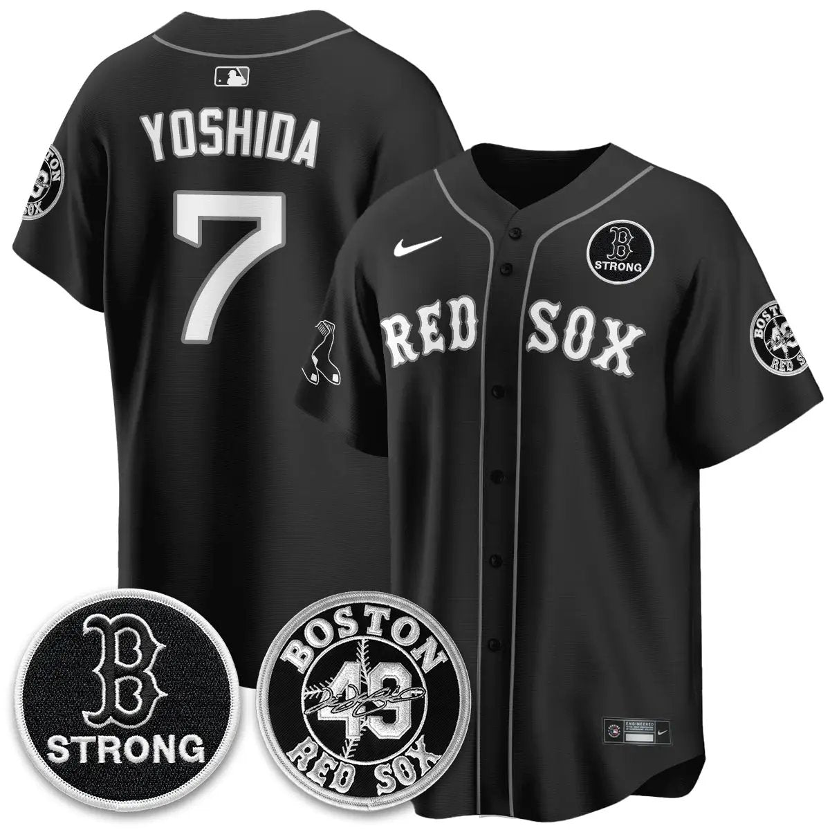 BOS B Strong Memorial Patch Limited Edition - Stitched (2) by Boston Red Sox