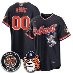 DET Paws Edition Vapor Limited Orange Jersey - Stitched by Detroit Tigers