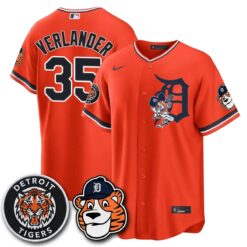 DET Paws Edition Vapor Limited Orange Jersey - Stitched by Detroit Tigers