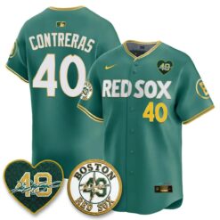 BOS Tim Wakefield Memorial Patch Red Gold Edition - Stitched (2) by Boston Red Sox
