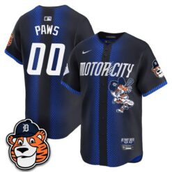 DET Paws Edition Vapor Limited Orange Jersey - Stitched by Detroit Tigers