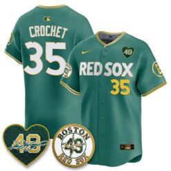 BOS Tim Wakefield Memorial Patch Red Gold Edition - Stitched (2) by Boston Red Sox