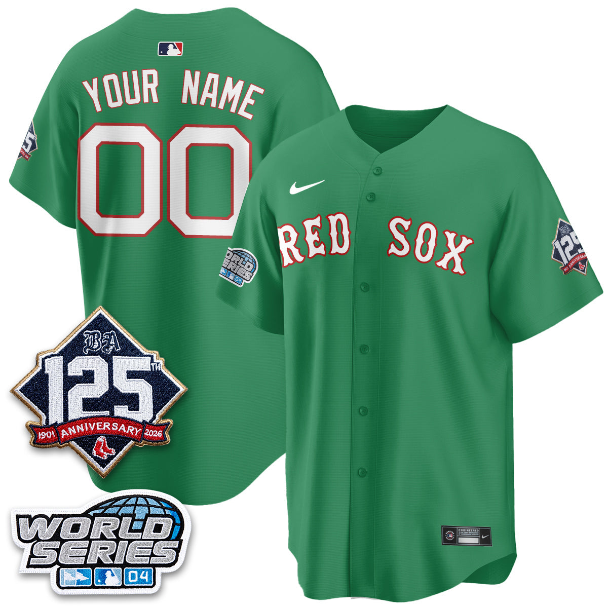 BOS Throwback 2004 Vapor Custom Jersey - Stitched by Boston Red Sox