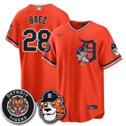 DET Paws Edition Vapor Limited Orange Jersey - Stitched by Detroit Tigers