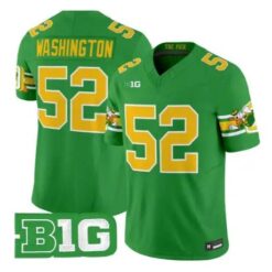 A Mauri Washington Jersey #52 Oregon Ducks Mighty Oregon Stitched Green by My Store NCAA Football Jerseys