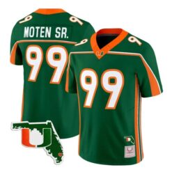 Ahmad Moten Jersey #99 Miami Hurricanes Throwback Florida Patch Stitched by My Store NCAA Football Jerseys