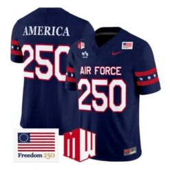 America Jersey #250 Air Force Falcons 2026 Freedom 250 Vapor Stitched by My Store NCAA Football Jerseys