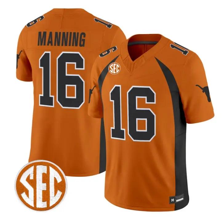 Arch Manning Jersey #16 Texas Longhorns 1990 Throwback 2026 Vapor All Stitched by My Store NCAA Football Jerseys
