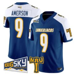 Archie Amerson Jersey #9 Northern Arizona Lumberjacks 2026 Vapor Stitched by My Store NCAA Football Jerseys