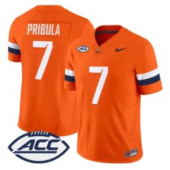 Beau Pribula Jersey #7 Virginia Cavaliers 2026 Vapor Limited Stitched by My Store NCAA Football Jerseys