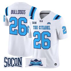 Bulldogs Jersey #26 The Citadel Bulldogs 2026 Vapor Limited Stitched by My Store NCAA Football Jerseys