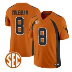 Cam Coleman Jersey #8 Texas Longhorns 1990 Throwback 2026 Vapor Limited Stitched by My Store NCAA Football Jerseys