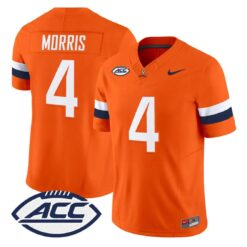 Chandler Morris Jersey #4 Virginia Cavaliers 2026 Vapor Limited Stitched by My Store NCAA Football Jerseys