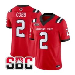 Chauncy Cobb Jersey #2 Arkansas State Red Wolves 2026 Stitched by My Store NCAA Football Jerseys