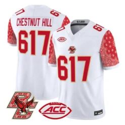 Chestnut Hill Jersey #617 Boston College Eagles Red Bandanna Stitched by My Store NCAA Football Jerseys