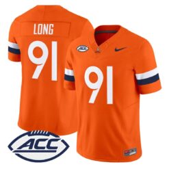Chris Long Jersey #91 Virginia Cavaliers 2026 Vapor Limited Stitched by My Store NCAA Football Jerseys